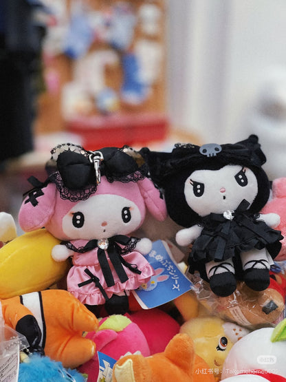Sanrio｜My Melody &amp; Kuromi Mascot Pouch Keychain｜5.0 x 10.0 x 14.0cm approx.