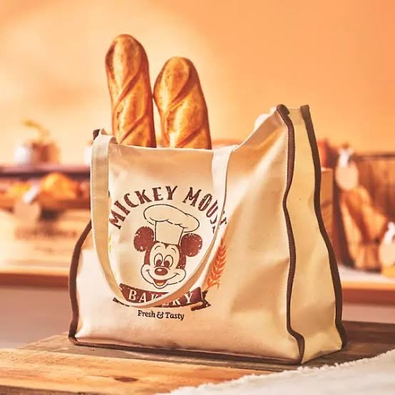 Disney迪士尼｜Mickey’s Bakery米奇烘焙系列帆布托特包｜約高さ35.5×幅38×奥行き(マチ)14(cm)