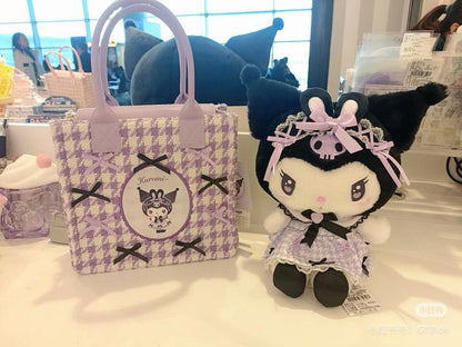 Sanrio三丽鸥｜ Dream Ribbon Plush Toy梦幻蕾丝蝴蝶结千鸟格女仆地雷系毛绒玩偶/公仔｜约 W17.5×D14×H24cm