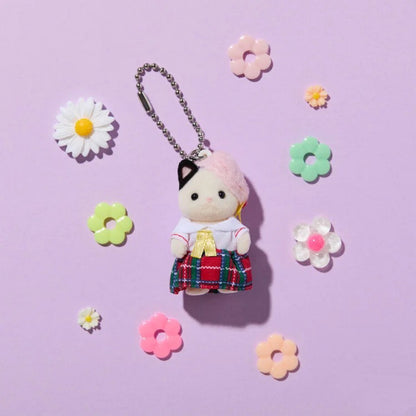 【limit 1】SylvanianFamilies｜Charcoal Cat Key Chain Sailor-style Uniform Calico Critters