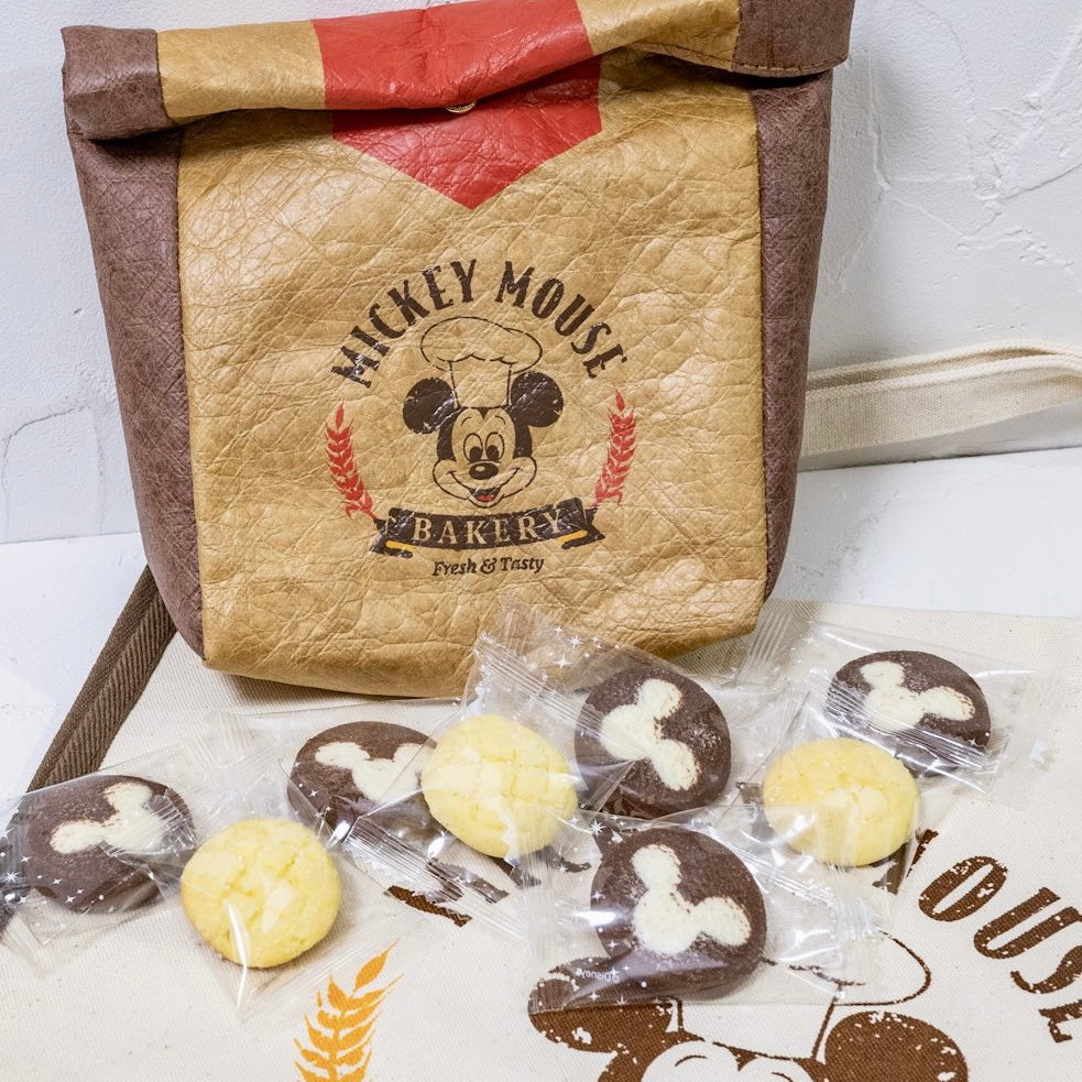 Disney迪士尼｜Mickey’s Bakery米奇烘焙系列曲奇饼干?复古做旧收纳袋｜約縦20×横23.5×厚み3.3(cm)【24.08.14】