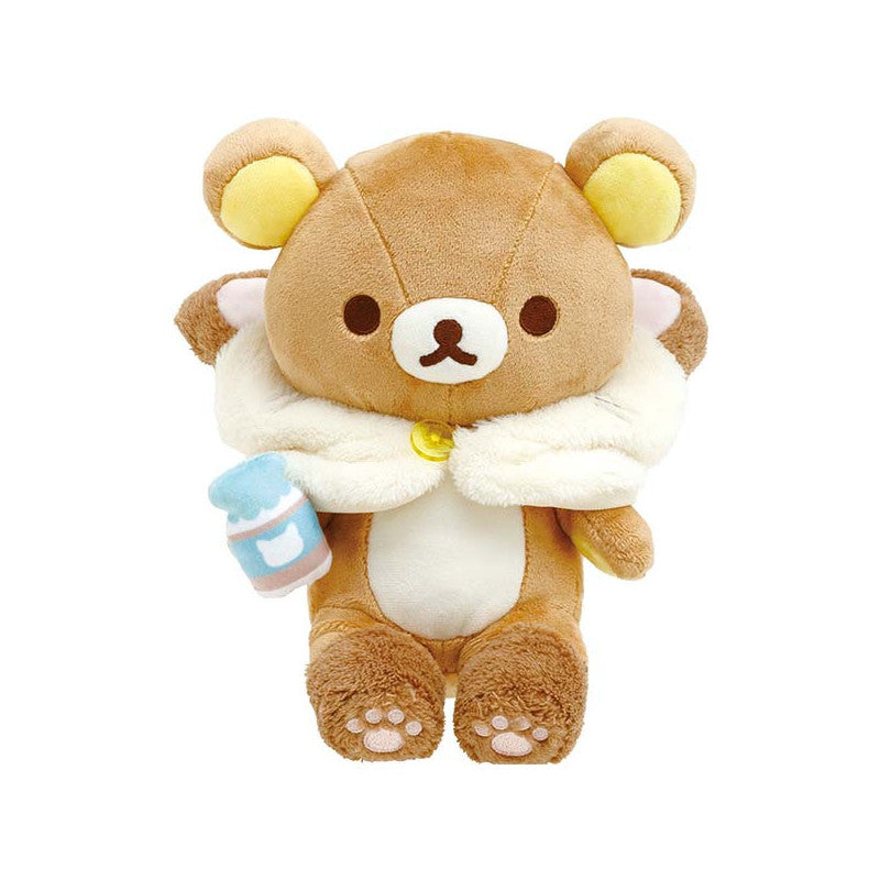 Rilakkuma轻松熊｜泡汤/泡温泉系列猫耳朵小坎肩玩偶/公仔/小肉爪｜约210 x 170 x 110 mm