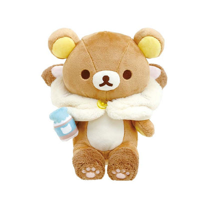 Rilakkuma轻松熊｜泡汤/泡温泉系列猫耳朵小坎肩玩偶/公仔/小肉爪｜约210 x 170 x 110 mm