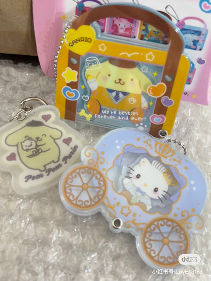 Sanrio三丽鸥｜Secret Custom Acrylic Charm - Prince &amp; Princess Blind Box王子与公主南瓜马车多层亚克力挂件盲盒/全8种｜1枚入