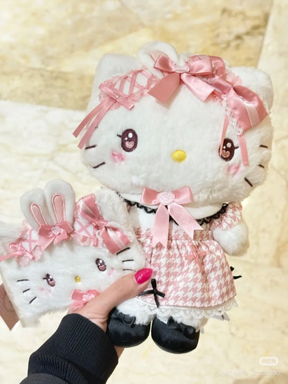 Sanrio三丽鸥｜ Dream Ribbon Plush Toy梦幻蕾丝蝴蝶结千鸟格女仆地雷系毛绒玩偶/公仔｜约 W17.5×D14×H24cm