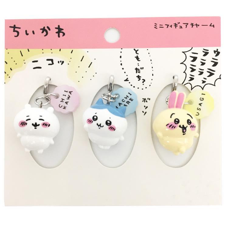 Chiikawa 吉伊卡哇｜新款拉链扣/可爱mini角色吊饰/钥匙扣/3小只一组｜约 H26 x W21.5 x D20mm