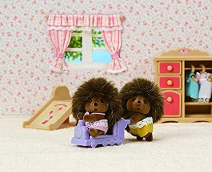 SylvanianFamilies森贝儿家族｜Hedgehog Twins刺猬宝宝双胞胎推车套组/玩具/过家家