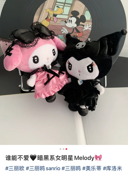 Sanrio｜My Melody &amp; Kuromi Mascot Pouch Keychain｜5.0 x 10.0 x 14.0cm approx.