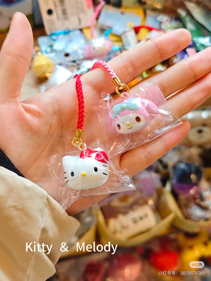 Sanrio｜Face Shaped Bell Phone Charm｜5.3 x 4.7 x 2.6cm approx.