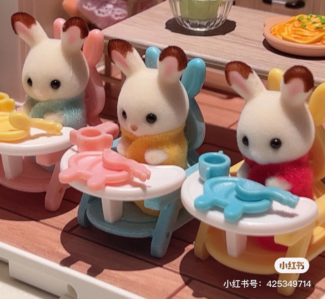 SylvanianFamilies森贝儿家族｜Triplets Stroller三胞胎小鼻嘎婴儿推车/玩具/过家家/不含公仔5533
