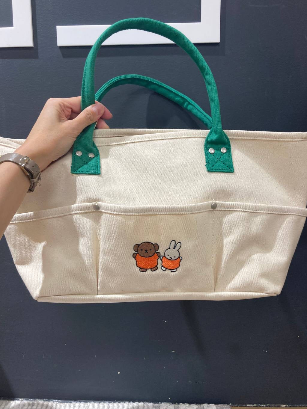 Miffy米菲｜多用工具收纳式刺绣托特包｜约H26*W13*D17cm