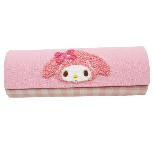 Sanrio｜皮质感角色刺绣眼镜盒｜幅16.4cm/奥行5.8cm/高さ4cm