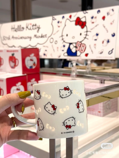 Sanrio三丽鸥｜Porcelain Mug - Hello Kitty / Hotarude Light Shine蝴蝶结透光马克杯｜约φ80 x H95 mm