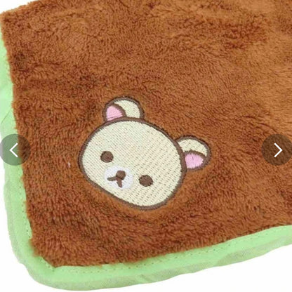 Rilakkuma轻松熊｜可收起式便携收纳/特殊抗菌防臭加工/便携可挂小毛巾/小刺绣图案擦手巾/吸水巾｜打开后約9.5×12cm
