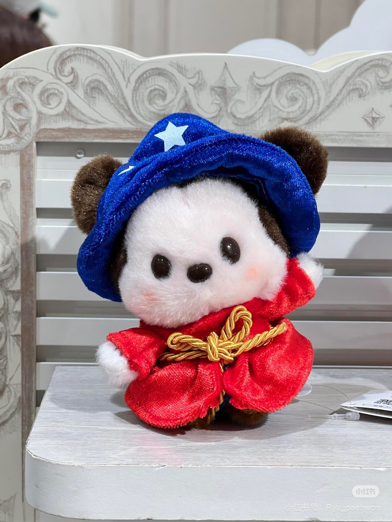 Disney迪士尼｜Walt Disney Fantasia2000 25th anniversary Mickey豆豆眼米奇幻想曲魔法师毛绒迷你玩偶/公仔｜约13×11×8cm