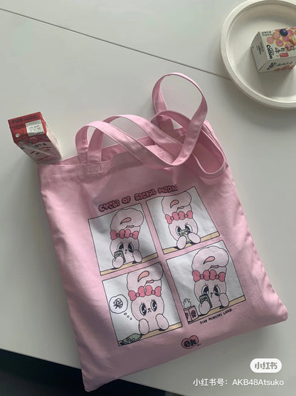 EstherBunny艾丝乐小兔｜粉粉少女心爆棚可爱图案帆布包/单肩包