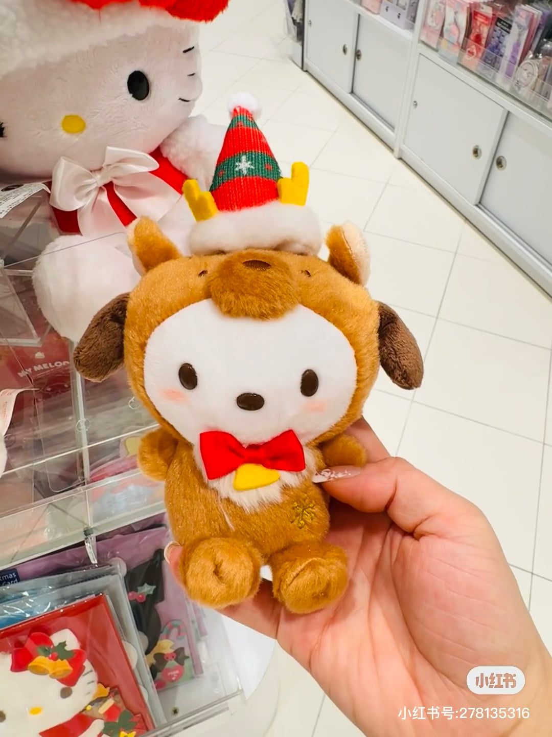 Sanrio三丽鸥｜Mascot Holder/ Christmas 2024圣诞限定可爱角色毛绒玩偶挂件/包挂｜约8.5×6.5×19cm