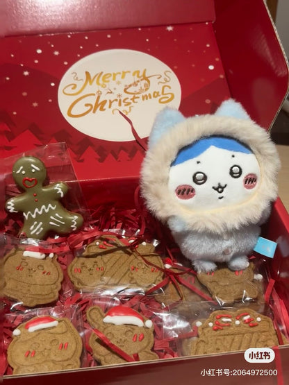 Chiikawa 吉伊卡哇｜Hossa Fussa pajamasMascot毛茸茸冬日睡衣可爱角色毛绒玩偶挂件/包挂｜约H115×W90×D45mm