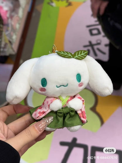 Sanrio三丽鸥｜Mascot Holder/ Matcha Sakura Kimono抹茶和服系列毛绒玩偶挂件/包挂｜约90×120×60mm