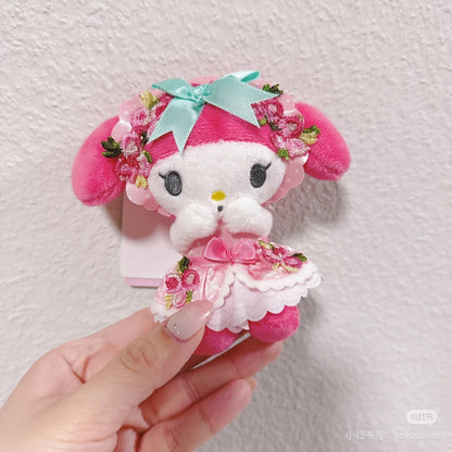 Sanrio｜My Melody 50th Anniversary  Mascot Holder /Plush Keychain｜H11.5 x W11 x D6cm approx.✔️