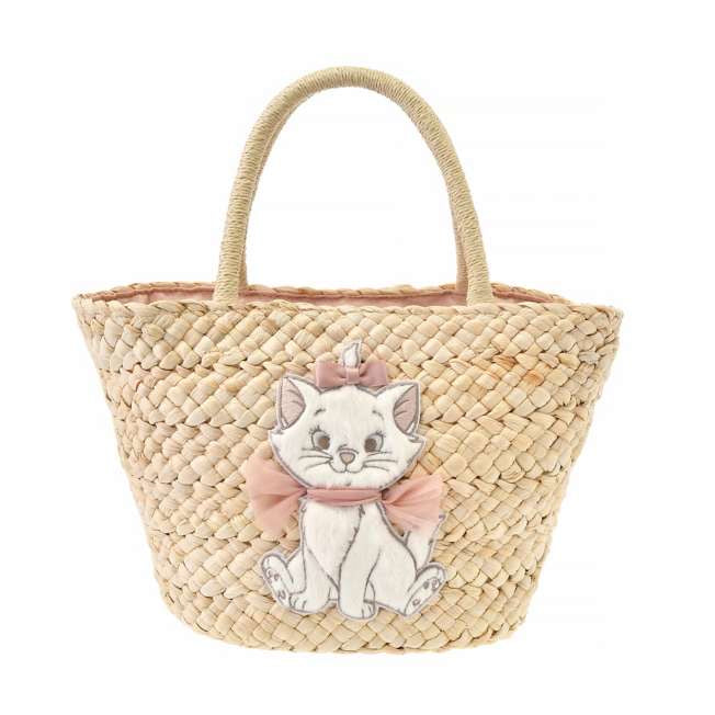 Disney迪士尼|东迪夏日柔软玛丽猫草编包/菜篮子/沙滩包|约12x 31.5x 14.5 cm