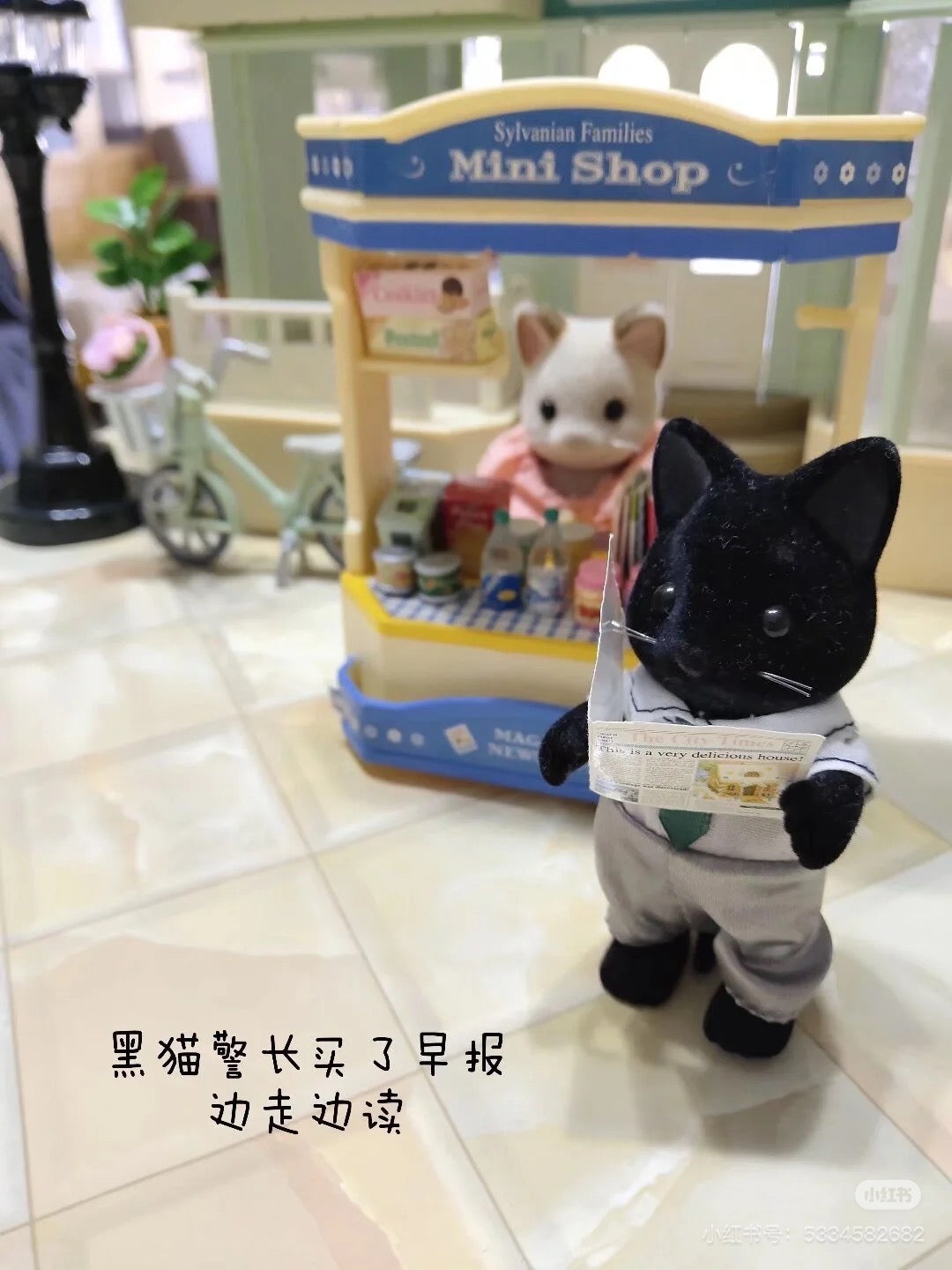 SylvanianFamilies森贝儿家族｜Tuxedo Cat Family黑耳猫一家四口套组/玩具/过家家5181