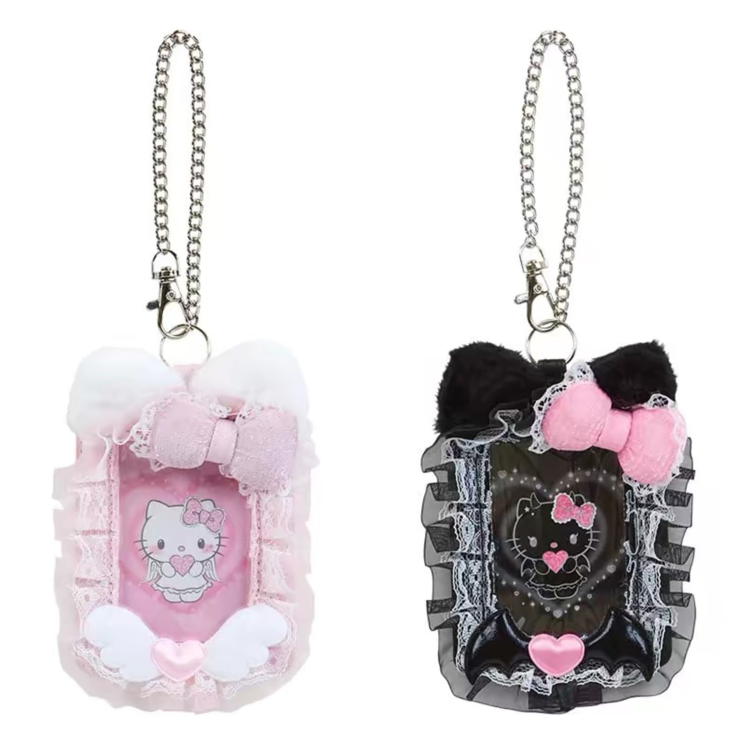 Hello kitty凯蒂猫｜Sanrio Hello Kitty Card Case/ Angel and Little Devil天使恶魔应援卡包/背面也有可爱图案 ｜约13.5 x 11.1 x 2.8cm