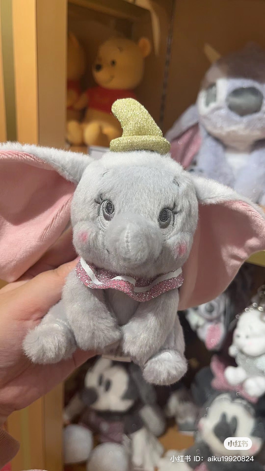 Disney迪士尼｜冬日限定灰色银闪系列挂件/包挂｜高さ約13×幅11×奥行き8(cm)