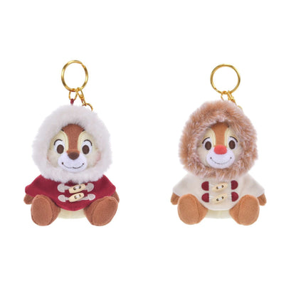 Disney迪士尼｜Winter Jacket Doll东迪冬日限定大衣斗篷奇奇和蒂蒂冬装坐姿钥匙扣挂件/可脱帽｜约高さ17×幅15×奥行き12(cm)