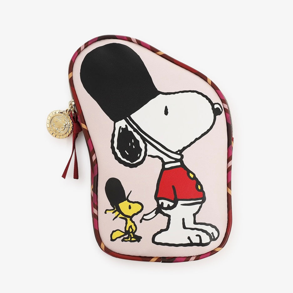 Snoopy|Afternoon Tea英伦风限定皮质感收纳包/拉链头细节十足|縦18.5cm/横13.5cm/マチ1.7cm