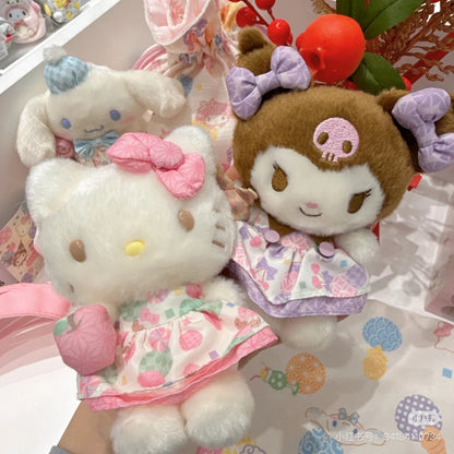 Sanrio三丽鸥｜Mascot Keychain粉彩碎花毛绒玩偶挂件/包挂｜约幅9.5×奥行7×高さ13cm