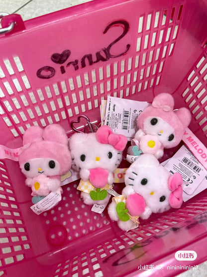 Sanrio｜郁金香系列角色花花爱心扣挂件｜约9×4×10.5cm