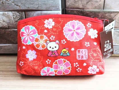 Rilakkuma轻松熊｜茶房限定化妆包/收纳包｜约W120×H90(mm)