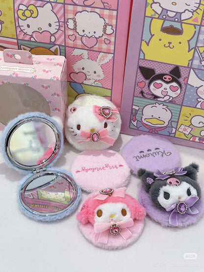 Sanrio｜Mascot Stone Ribbon Original 2-sided Compact Mirror｜7.5×1.5×7.5cm approx.