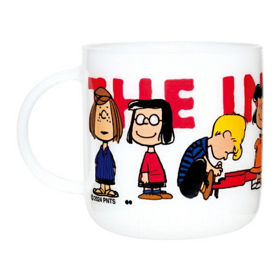Snoopy史努比｜Peanuts glass mug /Friends Happy Puppy Rainbow快乐朋友彩虹大容量马克杯/水杯/咖啡杯/奶白玻璃质感｜440ml