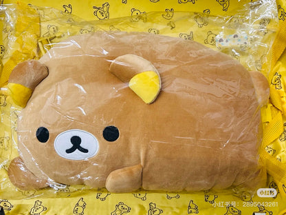 Rilakkuma轻松熊｜Tonikaku Dara Dara Series - Relaxation Cushion for Comfort Time - Rilakkuma San-X舒适慵懒生活系列超好摸毛绒玩偶抱枕/靠垫/午睡枕｜约220mm x 380mm x 100mm
