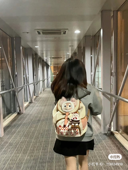 Disney SH｜小小梦想家系列毛茸茸贝儿多功能双肩包/书包/大容量耐装