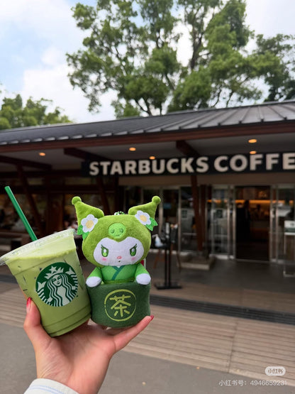 Sanrio｜Matcha Bowl Mascot Pouch Plush Keychain｜13×7.5×7.5cm approx.