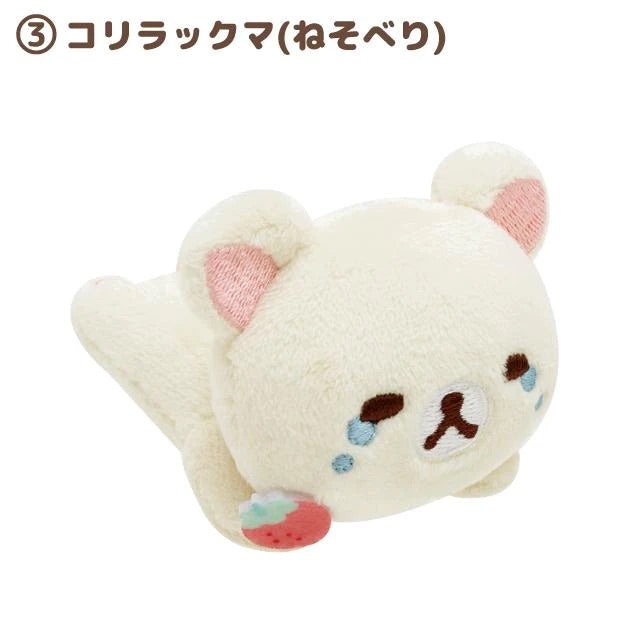 Rilakkuma轻松熊｜草莓日系列软fufu小白熊手玉限定/mini公仔｜約80×70×45mm