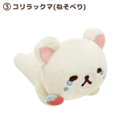 Rilakkuma轻松熊｜草莓日系列软fufu小白熊手玉限定/mini公仔｜約80×70×45mm