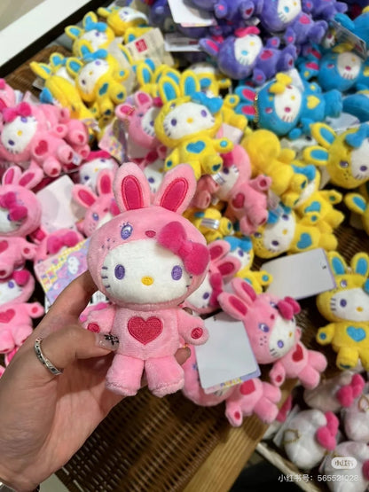HelloKitty｜Sanrio 50th Anniversary Collection Colorful Bunny Mascot Holder /Plush Keychain｜H12.5 x W8.5 x D4.5cm approx.
