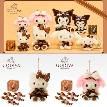 Sanrio三丽鸥｜Plush Keychain Hello Kitty Sanrio x GODIVA 2025歌帝梵联名巧克力+毛绒玩偶挂件礼物套装/礼盒