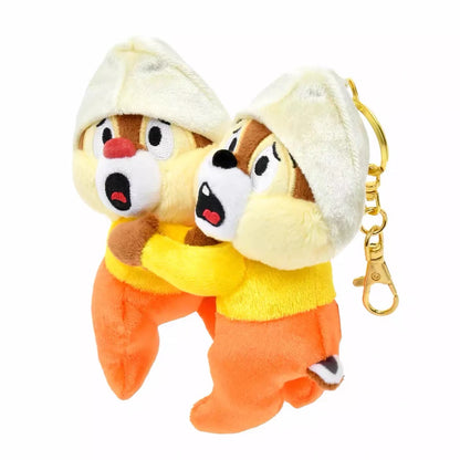 Disney迪士尼｜ Fluffy Plush Keychain - Chip &amp; Dale / Halloween Frightened Scream万圣节限定害怕尖叫奇奇蒂蒂挂件1对/包挂｜约16.5×14.5×8cm