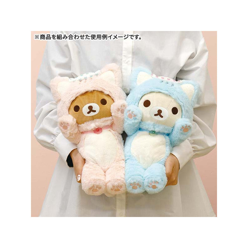 Rilakkuma轻松熊｜泡汤/泡温泉系列猫耳朵换装轻松熊/粉粉小肉爪｜约340 x 190 x 140 mm