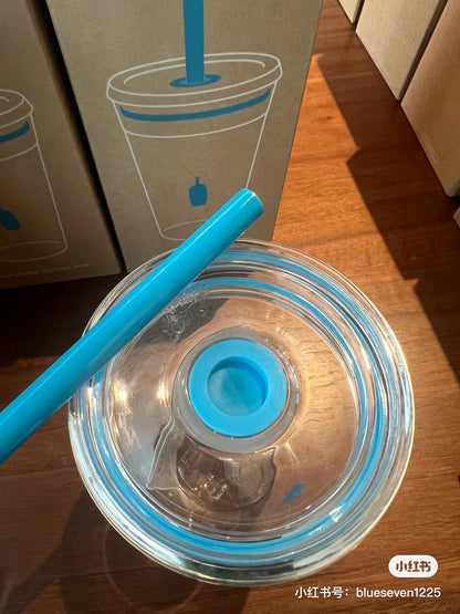 Blue bottle coffee｜KeepCup合作款透明树脂耐热吸管杯｜454ml