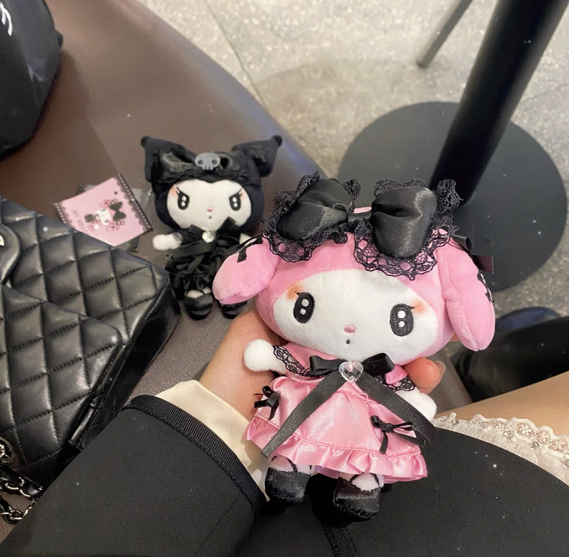 Sanrio｜My Melody &amp; Kuromi Mascot Pouch Keychain｜5.0 x 10.0 x 14.0cm approx.