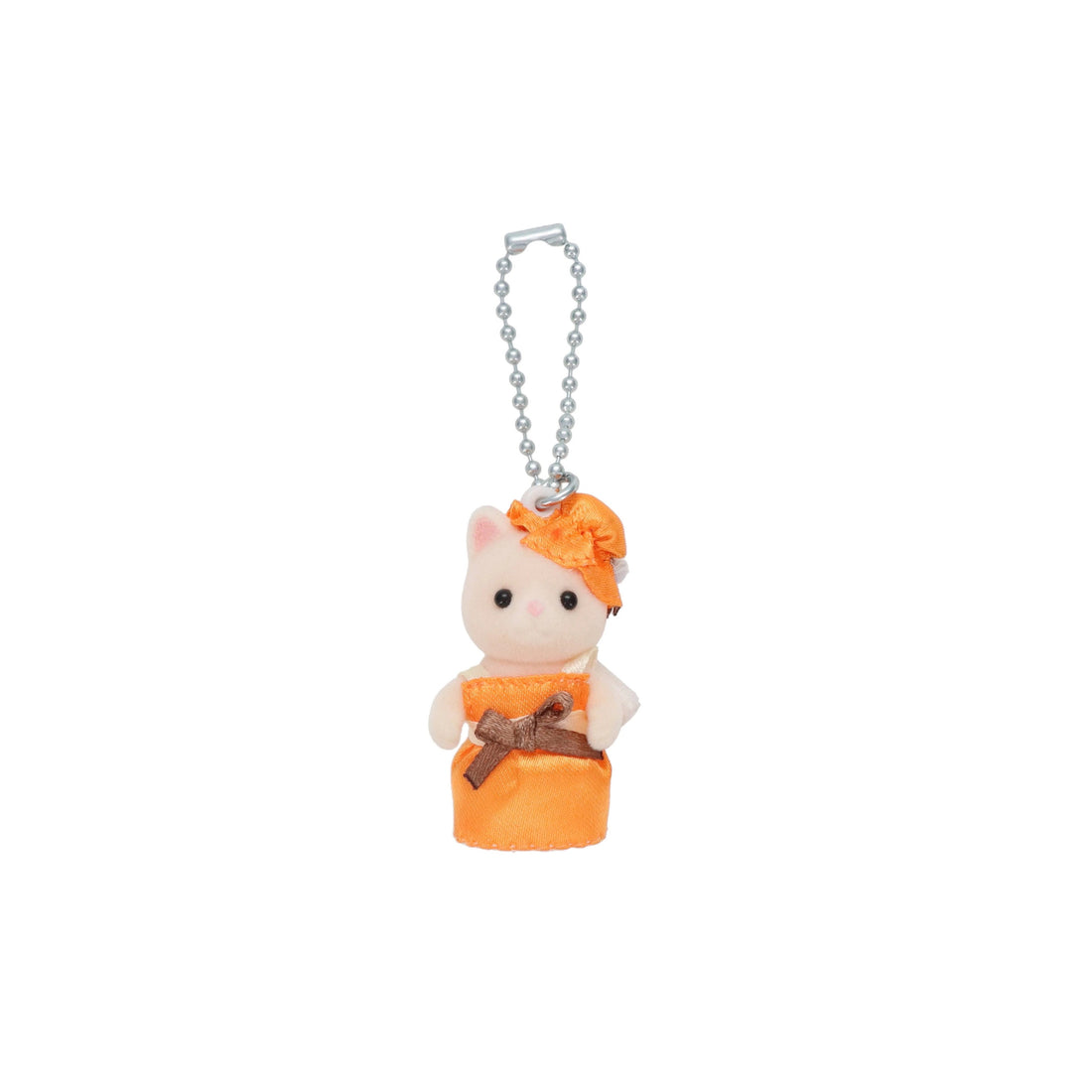 【limit 1】SylvanianFamilies｜Silk Cat Key Chain With Orange Dress Epoch Calico Critters