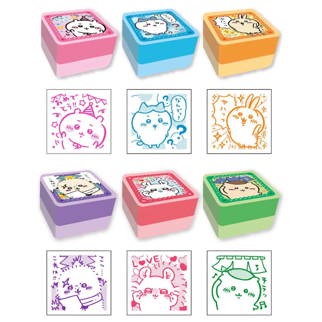 Chiikawa 吉伊卡哇｜角色彩色印章/手帐/todo list/gift card等｜6枚入