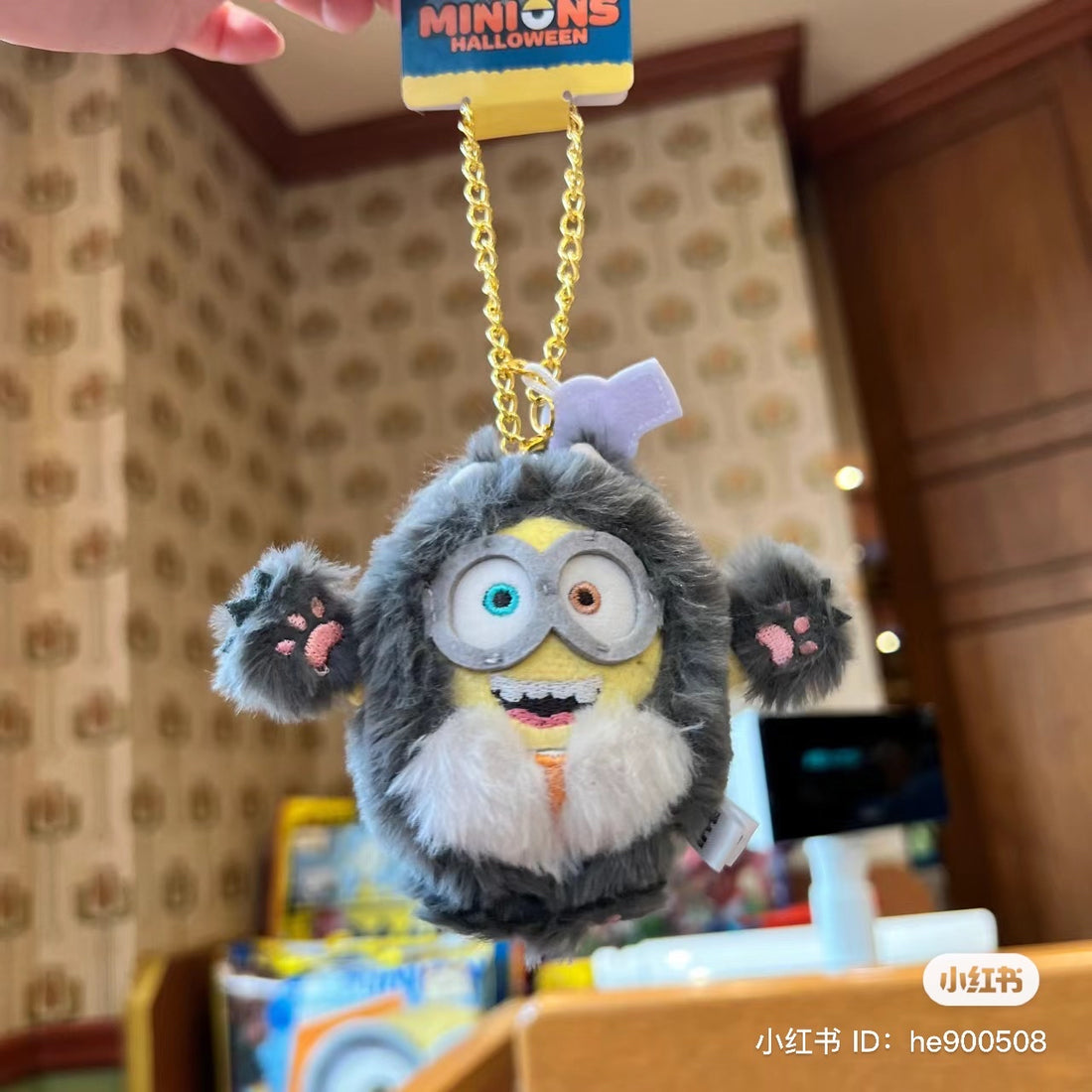 Minions|超软毛茸茸小恶魔狼人usj万圣节限定挂件/背后有毛茸茸尾巴