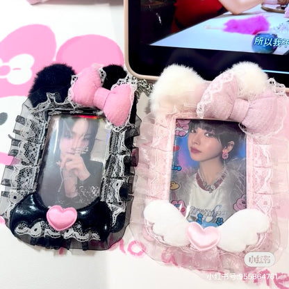 Hello kitty凯蒂猫｜Sanrio Hello Kitty Card Case/ Angel and Little Devil天使恶魔应援卡包/背面也有可爱图案 ｜约13.5 x 11.1 x 2.8cm